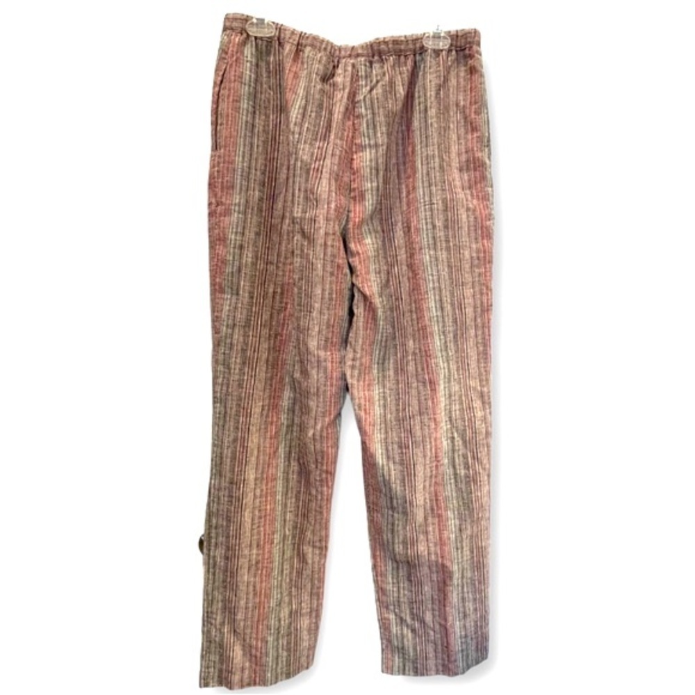 Travelsmith Size Medium Striped Linen Blend Pants - Picture 3 of 5